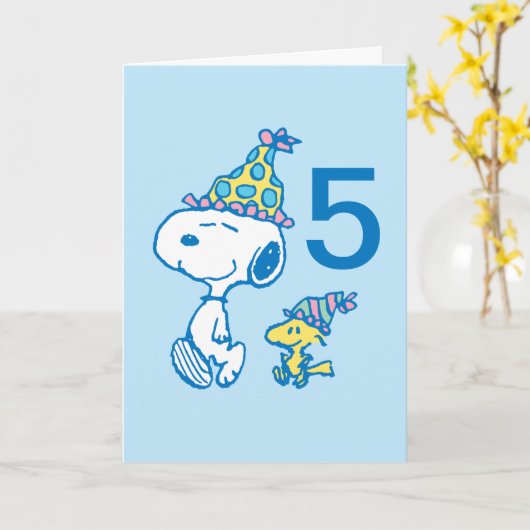 PEANUTS | Snoopy Gefeliciteerd Kaart (Gele Bloem)