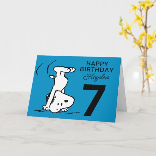 PEANUTS | Snoopy Gefeliciteerd Kaart (Gele Bloem)