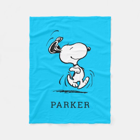 Peanuts | Snoopy Geluksdans Fleece Deken (Voorkant)