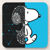 Peanuts | Snoopy geometrisch ontwerp Bier Onderzetter (Voorkant)