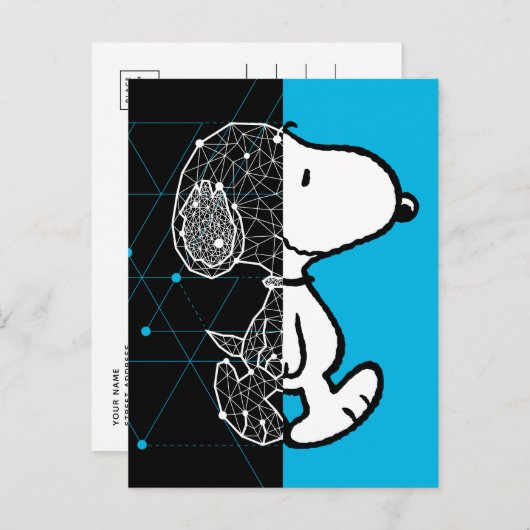 Peanuts | Snoopy geometrisch ontwerp Briefkaart (Voorkant / Achterkant)