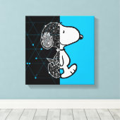 Peanuts | Snoopy geometrisch ontwerp Canvas Afdruk (Insitu (Houten vloer))