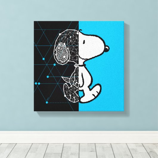 Peanuts | Snoopy geometrisch ontwerp Canvas Afdruk (Insitu (Houten vloer))