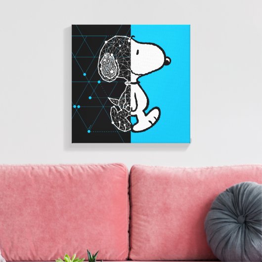 Peanuts | Snoopy geometrisch ontwerp Canvas Afdruk (Insitu (Woonkamer))