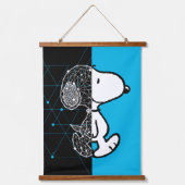 Peanuts | Snoopy geometrisch ontwerp Hangend Wandkleed (Voorkant)