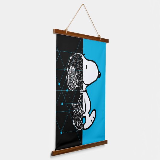 Peanuts | Snoopy geometrisch ontwerp Hangend Wandkleed (Gebogen)
