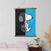 Peanuts | Snoopy geometrisch ontwerp Hangend Wandkleed (Slaapkamer)