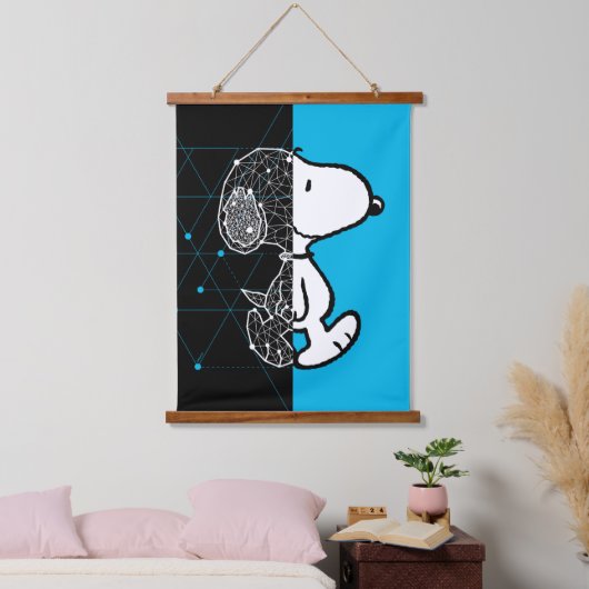 Peanuts | Snoopy geometrisch ontwerp Hangend Wandkleed (Slaapkamer)