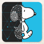 Peanuts | Snoopy geometrisch ontwerp Kartonnen Onderzetters (Voorkant)