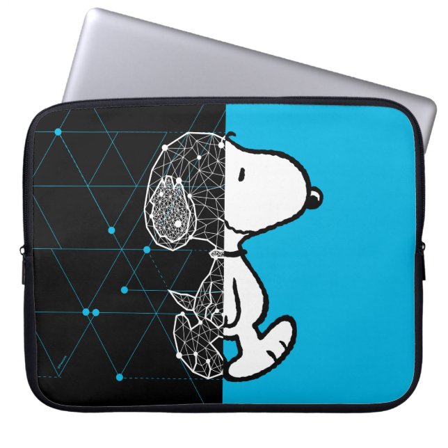 Peanuts | Snoopy geometrisch ontwerp Laptop Sleeve (Voorkant)