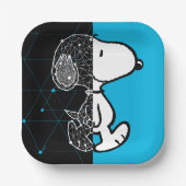 Peanuts | Snoopy geometrisch ontwerp Papieren Bordje (Voorkant)