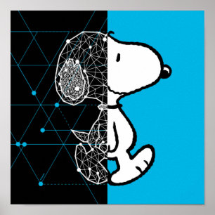 Peanuts   Snoopy geometrisch ontwerp Poster