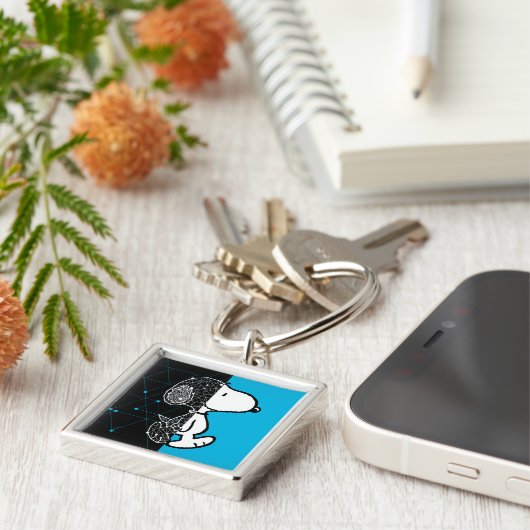 Peanuts | Snoopy geometrisch ontwerp Sleutelhanger (Zijkant)