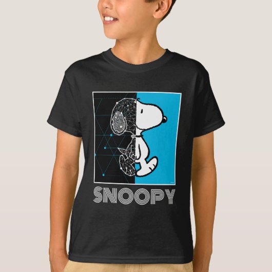 Peanuts | Snoopy geometrisch ontwerp T-shirt (Voorkant)
