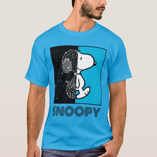 Peanuts | Snoopy geometrisch ontwerp T-shirt (Voorkant)