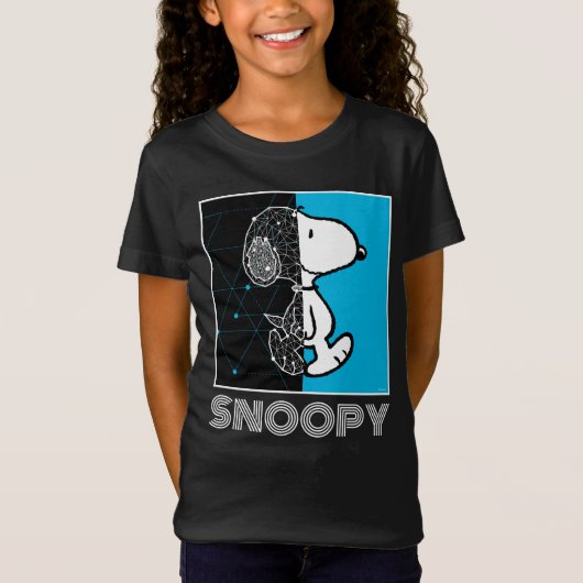 Peanuts | Snoopy geometrisch ontwerp T-shirt (Voorkant)