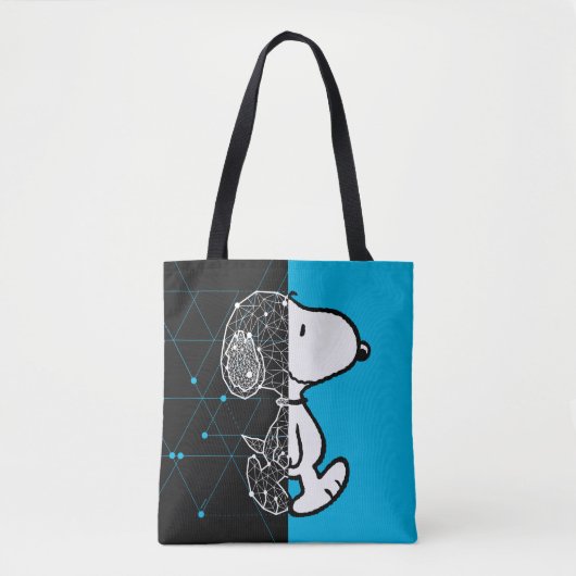 Peanuts | Snoopy geometrisch ontwerp Tote Bag (Voorkant)