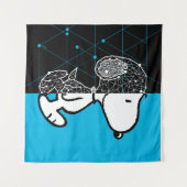 Peanuts | Snoopy geometrisch ontwerp Wandkleed (Voorkant (horizontaal))