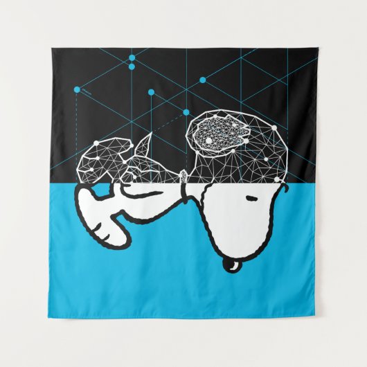 Peanuts | Snoopy geometrisch ontwerp Wandkleed (Voorkant (horizontaal))