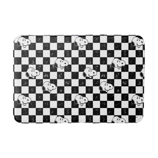 Peanuts | Snoopy geruite vlag Badmat (Voorkant)