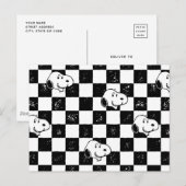 Peanuts | Snoopy geruite vlag Briefkaart (Voorkant / Achterkant)