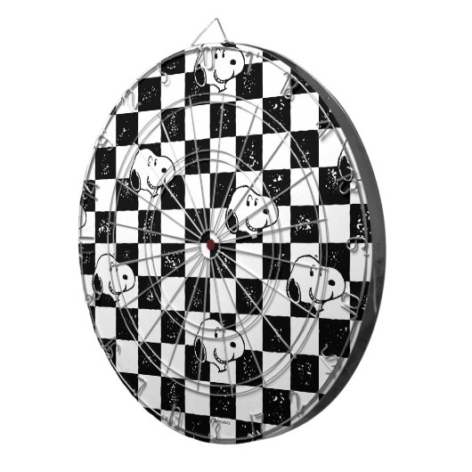 Peanuts | Snoopy geruite vlag Dartbord (Voorkant Rechts)