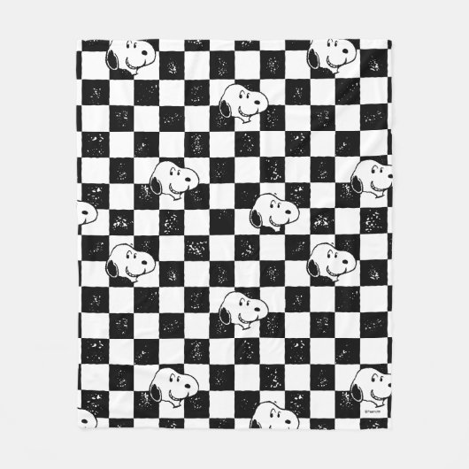 Peanuts | Snoopy geruite vlag Fleece Deken (Voorkant)