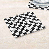 Peanuts | Snoopy geruite vlag Kartonnen Onderzetters (Schuin)