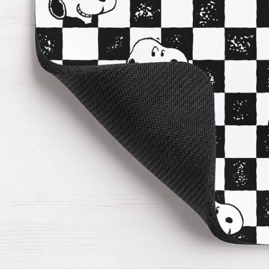 Peanuts | Snoopy geruite vlag Muismat (Hoek)