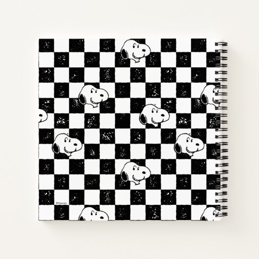 Peanuts | Snoopy geruite vlag Notitieboek (Achterkant)