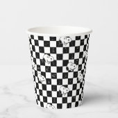 Peanuts | Snoopy geruite vlag Papieren Bekers (Achterkant)