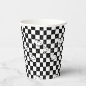 Peanuts | Snoopy geruite vlag Papieren Bekers (Rechts)