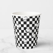 Peanuts | Snoopy geruite vlag Papieren Bekers (Voorkant)