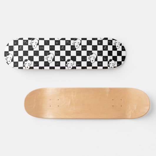 Peanuts | Snoopy geruite vlag Persoonlijk Skateboard (Horizontaal)