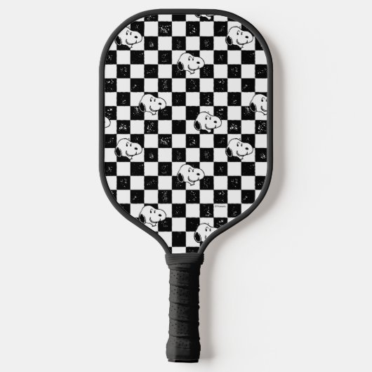Peanuts | Snoopy geruite vlag Pickleball Paddle (Achterkant)