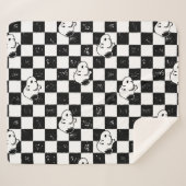 Peanuts | Snoopy geruite vlag Sherpa Deken (Voorkant (horizontaal))