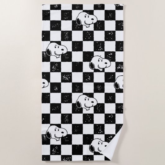 Peanuts | Snoopy geruite vlag Strandlaken (Voorkant)