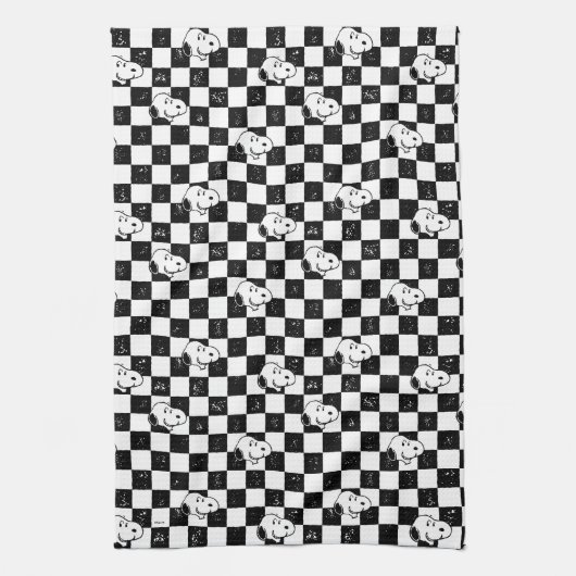 Peanuts | Snoopy geruite vlag Theedoek (Verticaal)