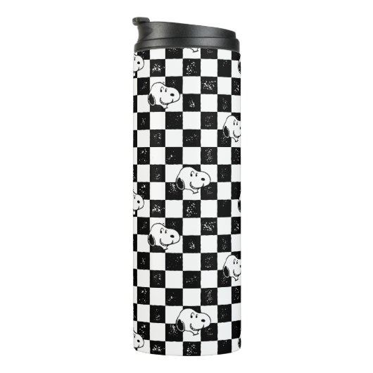 Peanuts | Snoopy geruite vlag Thermosbeker (Geroteerd rechts)