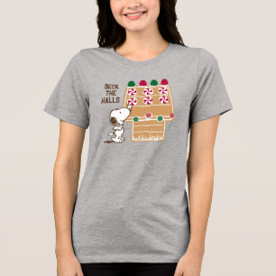Peanuts   Snoopy Gingerbread House Tri-Blend Shirt