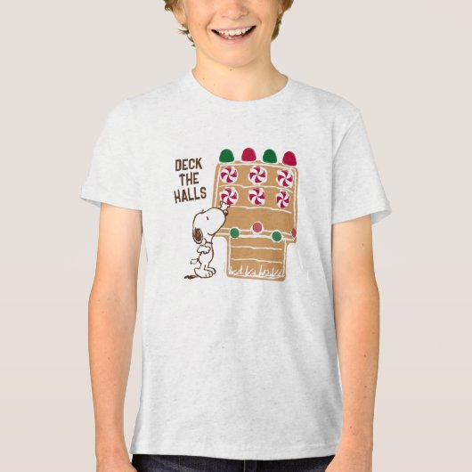Peanuts | Snoopy Gingerbread House Tri-Blend Shirt (Voorkant)