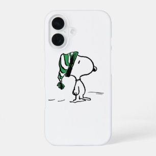 Peanuts Snoopy Groene Sneeuw Muts iPhone 16 Hoesje