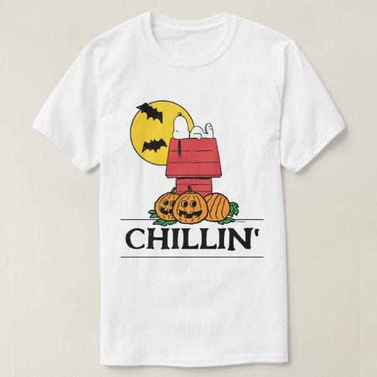 Peanuts | Snoopy Halloween hondenhok T-shirt (Design voorkant)