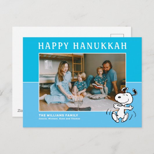 Peanuts | Snoopy Happy Chanoeka Feestdagenkaart (Voorkant / Achterkant)