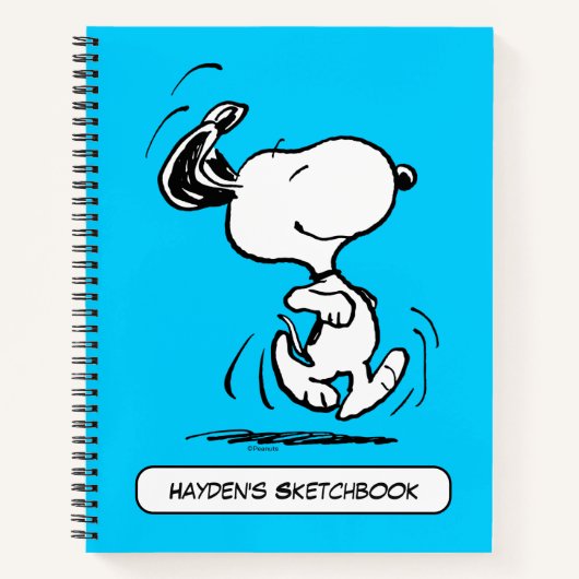 Peanuts | Snoopy Happy Dance Tekening Notitieboek (Voorkant)