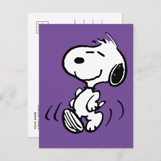 Peanuts | Snoopy Happy Smile Dance Briefkaart (Voorkant / Achterkant)