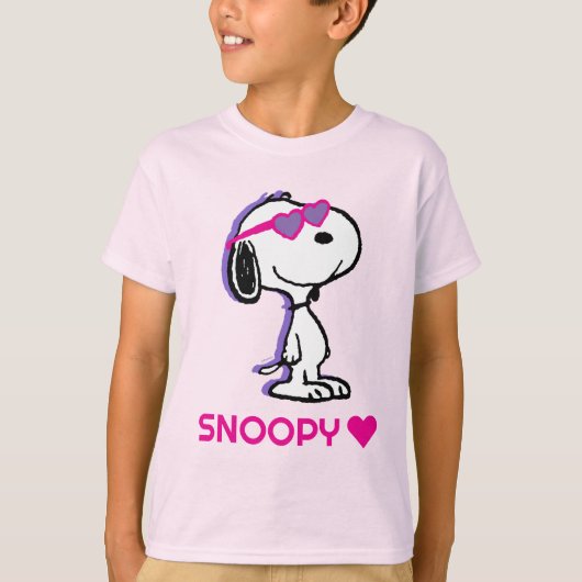 Peanuts | Snoopy Hart Zonnebril T-shirt (Voorkant)