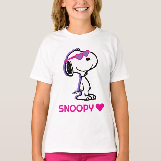 Peanuts | Snoopy Hart Zonnebril T-shirt (Voorkant)