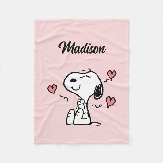 Peanuts | Snoopy Hartjes Fleece Deken (Voorkant)