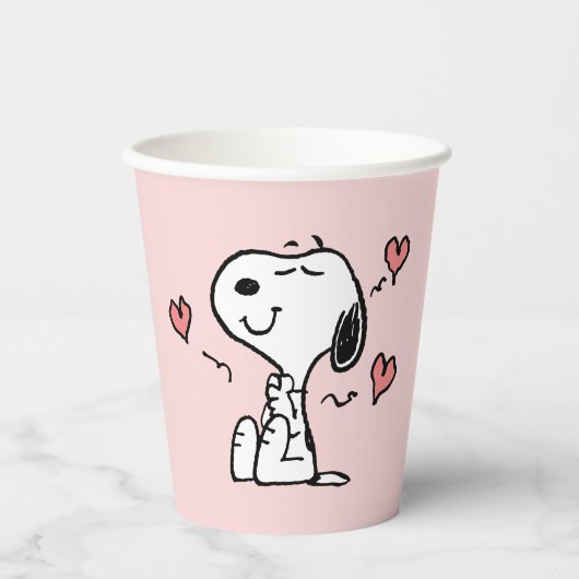 Peanuts | Snoopy Hartjes Papieren Bekers (Voorkant)